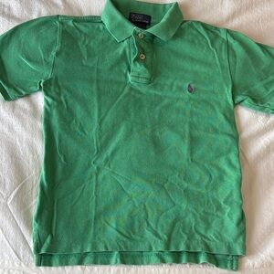 Polo by Ralph Lauren Kids Polo in Vibrant Green with Purple Horse Size 8